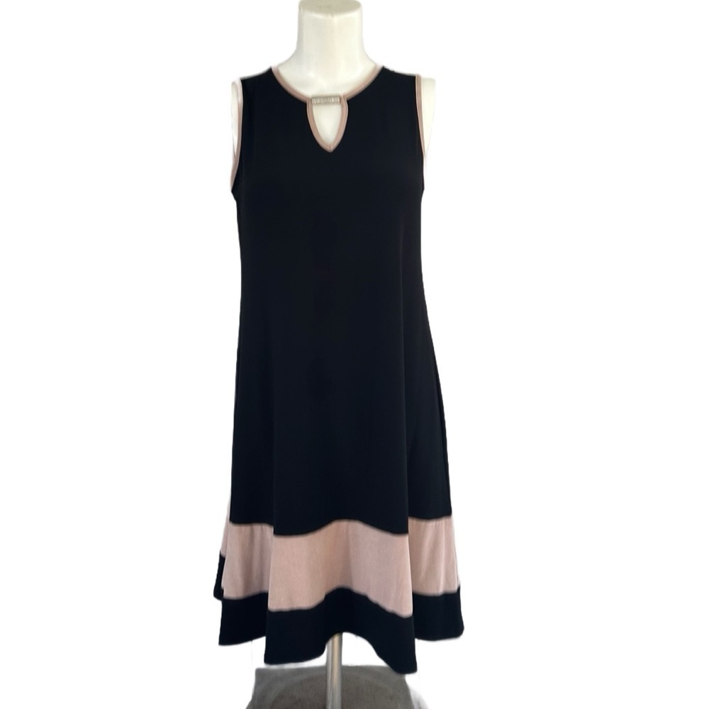 Black Sleeveless A-Line Cocktail Dress, Size 8